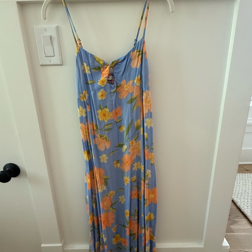 Billabong Floral Maxi Dress - Blue and Orange